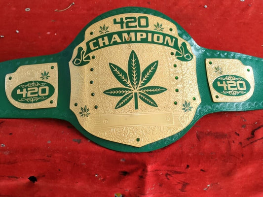 420 weed world heavyweight wrestling championship belt Replica 2mm ZINC