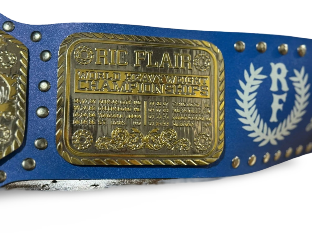 Carved Big Gold World Heavyweight Wrestling Champion Ric Flair Belt