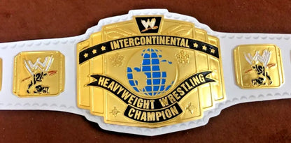 Intercontinental Heavyweight Championship Wrestling Replica Belt White BRASS