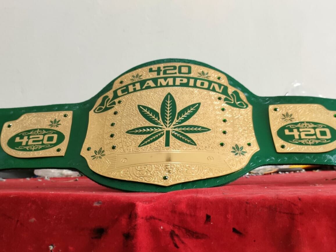 420 weed world heavyweight wrestling championship belt Replica 2mm ZINC