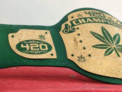 420 weed world heavyweight wrestling championship belt Replica 2mm ZINC