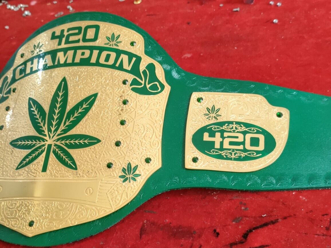 420 weed world heavyweight wrestling championship belt Replica 2mm ZINC