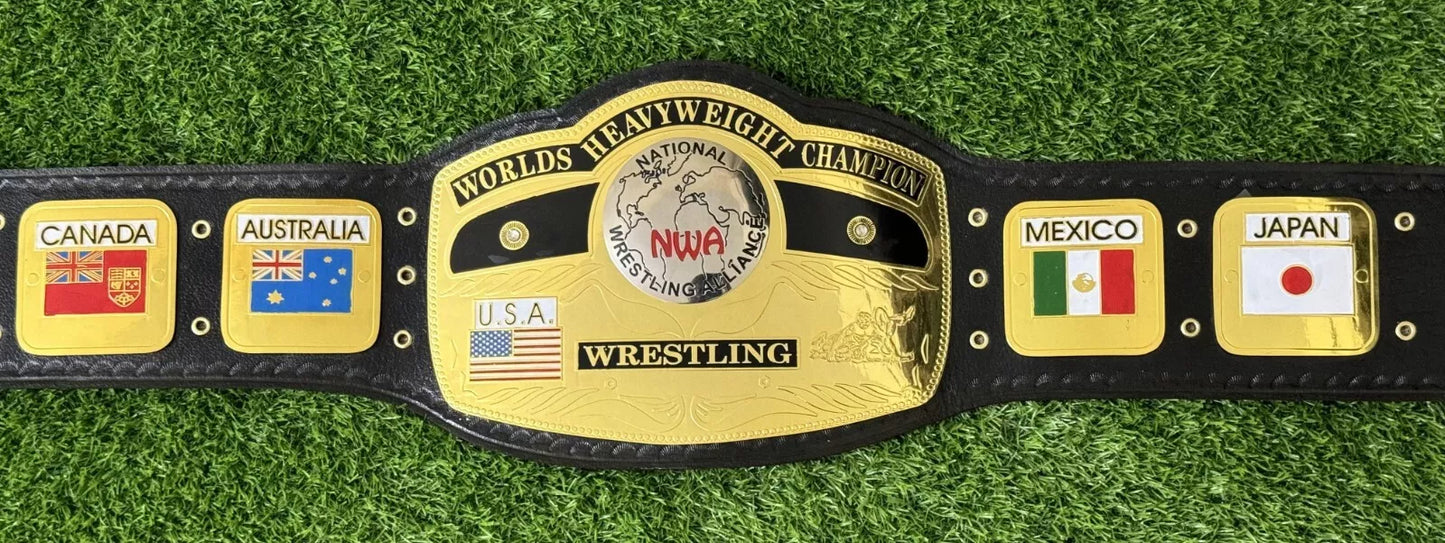 NWA Domed Globe World Heavyweight Wrestling Championship Belt