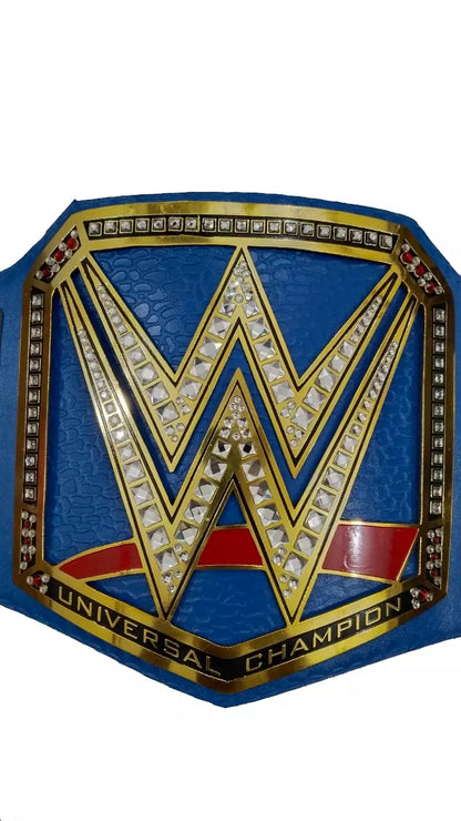 NEW Universal Championship Replica Title Belt Blue Brass