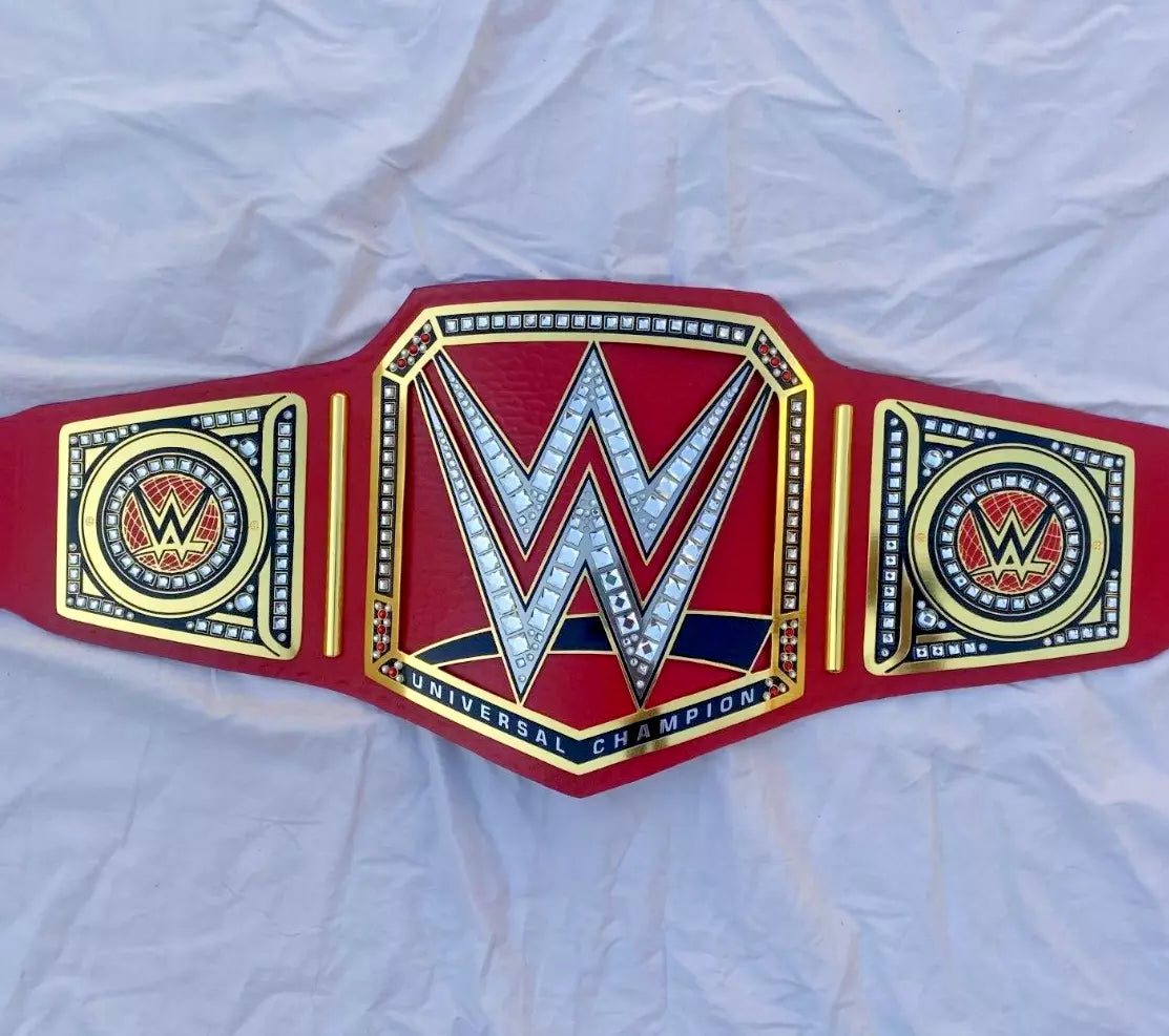 NEW RED Universal Championship Belt Adult Size Wrestling Replica Title